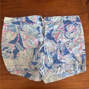 Lilly Pulitzer Blue, White & Pink Floral Bermuda Shorts